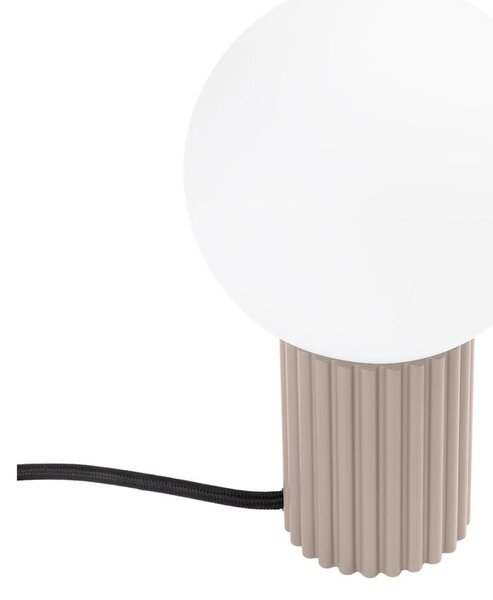 Lampada da tavolo grigio tortora con paralume in vetro (altezza totale 19 cm) Orbital – Sollux