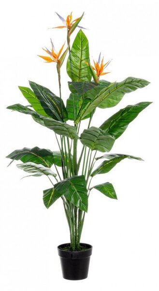 Set 2 Piante Artificiali Strelitzia 70x70x150 cm in Plastica con Vasi Verde