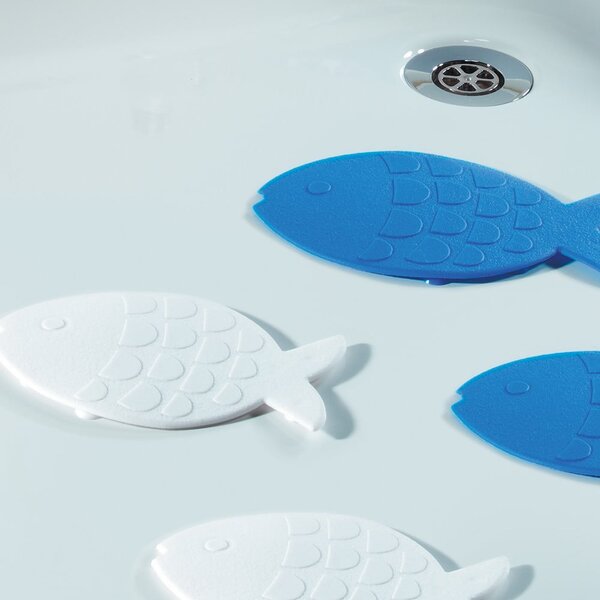Set di tappetini antiscivolo per bambini 5 pz per la vasca 16x10,5 cm Globefish – Spirella