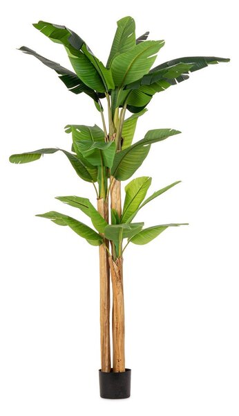 Pianta Artificiale di Banano 170x160x280 cm in Plastica con Vaso Verde