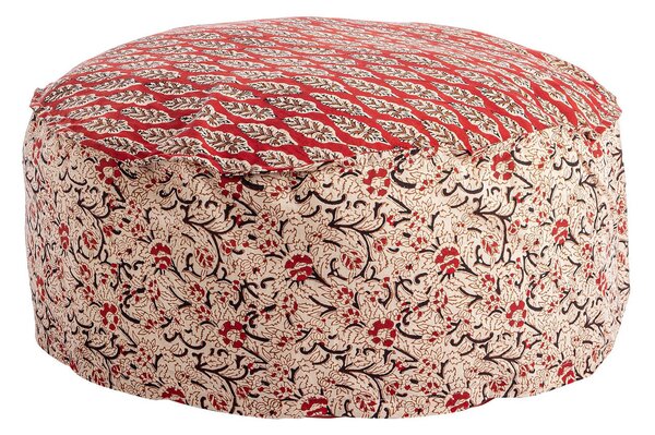 Pouf 65x65x25cm in Tessuto Lorient Rosso