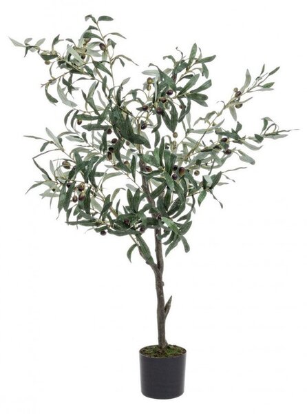 Set 2 Piante Artificiali Ulivo altezza 120 cm in Plastica con Vasi Verde
