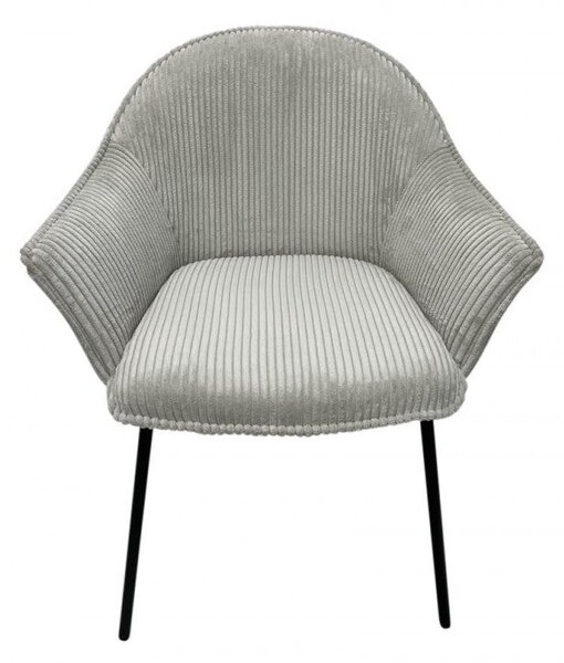 Set 2 Sedie con Braccioli 66x64x83 cm in Poliestere Cassidy Nero-Grigio Chiaro