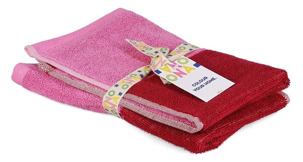 Set di asciugamani tipo terry rosa in cotone 2 pz 30x50 cm Pixie – ONA