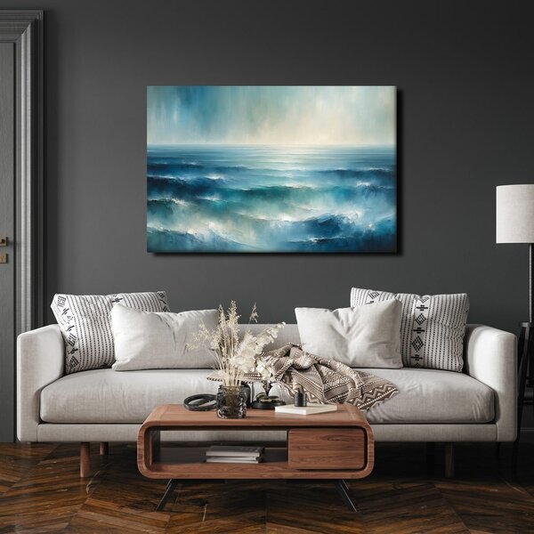 Quadro su tela – Onde oceaniche blu tranquille