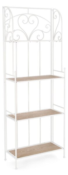Scaffale 4 Ripiani 59x28x167 cm in Acciaio Guenda Bianco