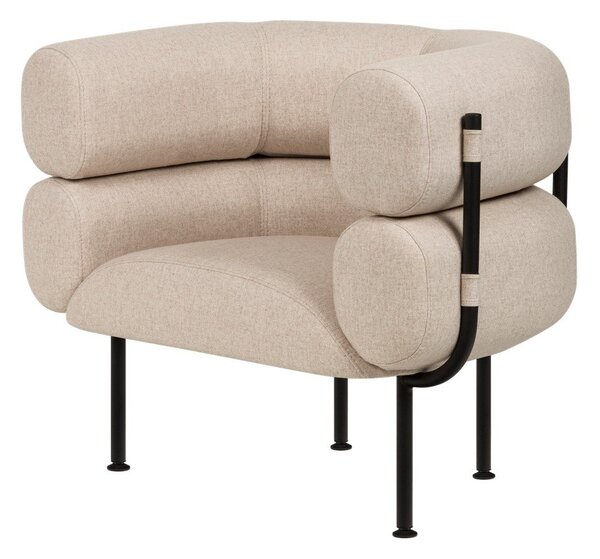 Poltrona beige con rivestimento in lana Ubi – noo.ma