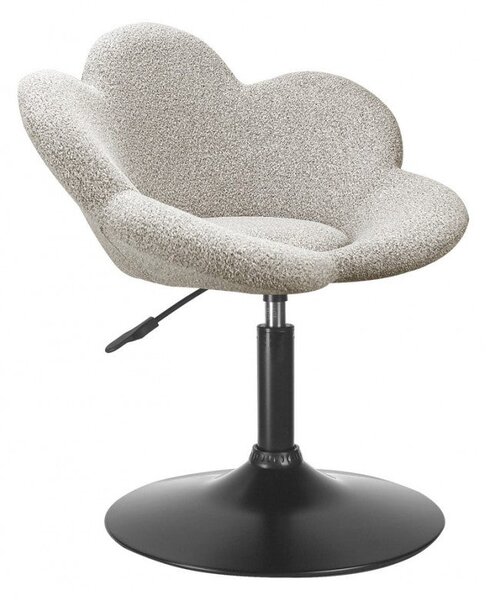 Set 2 Poltroncine da Soggiorno 69x55x69/81 cm in Schiuma Poliuretanica Fleur Nero-Beige