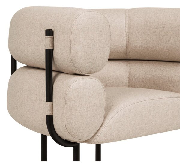 Poltrona beige con rivestimento in lana Ubi – noo.ma