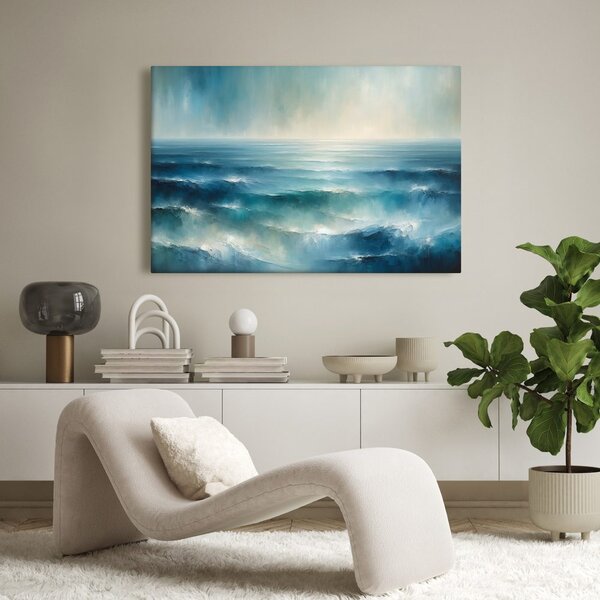 Quadro su tela – Onde oceaniche blu tranquille