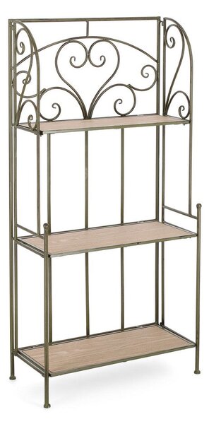 Scaffale 3 Ripiani 60x28x127 cm in Acciaio Guenda Verde Scuro