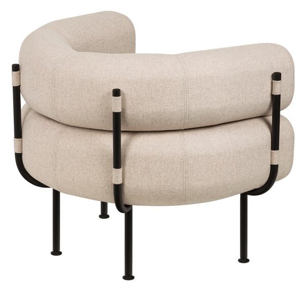 Poltrona beige con rivestimento in lana Ubi – noo.ma