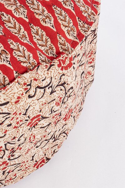 Pouf 65x65x25cm in Tessuto Lorient Rosso