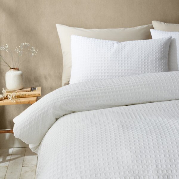 Biancheria da letto bianca per letto matrimoniale 200x200 cm Muscat Waffle – Pineapple Elephant