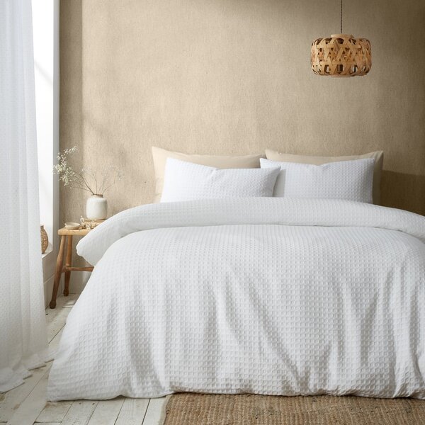 Biancheria da letto bianca per letto matrimoniale 200x200 cm Muscat Waffle – Pineapple Elephant