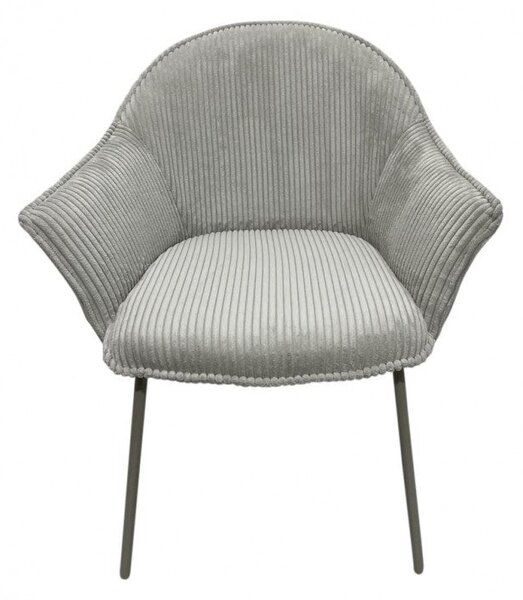 Set 2 Sedie con Braccioli 66x64x83 cm in Poliestere Cassidy Warm-Grigio Chiaro