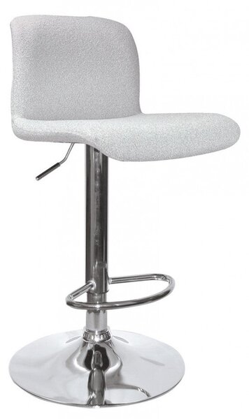 Set 2 Sgabelli Bar 41x46x86/107 cm in Poliestere Rafael Cromo-Grigio Chiaro