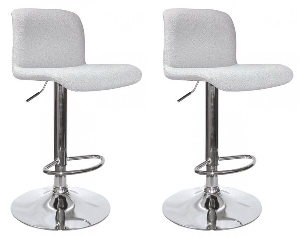Set 2 Sgabelli Bar 41x46x86/107 cm in Poliestere Rafael Cromo-Grigio Chiaro
