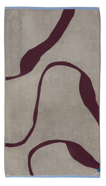 Asciugamano tipo terry burgundy/greige in cotone organico 70x133 cm Nova Arte – Mette Ditmer Denmark