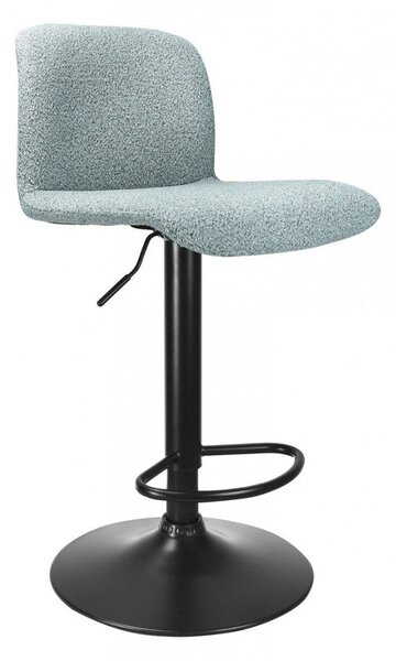 Set 2 Sgabelli Bar 41x46x86/107 cm in Poliestere Rafael Nero-Acquamarina