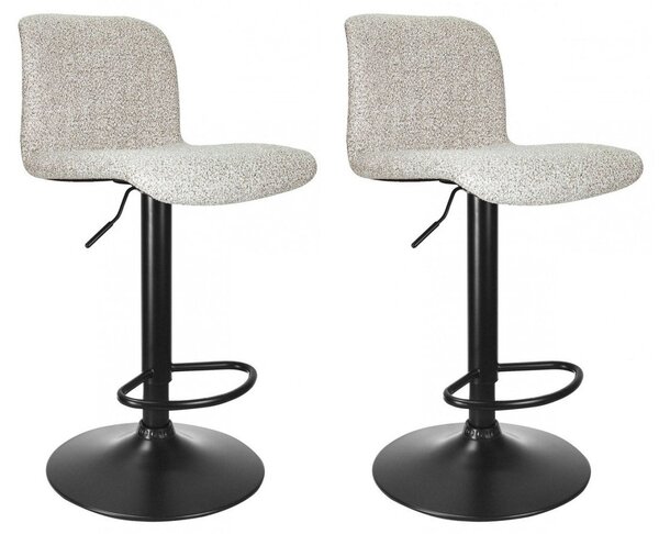 Set 2 Sgabelli Bar 41x46x86/107 cm in Poliestere Rafael Nero-Beige