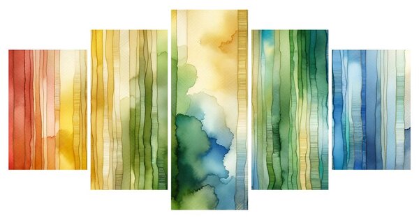 Quadri 5 pezzi – Armonia della foresta