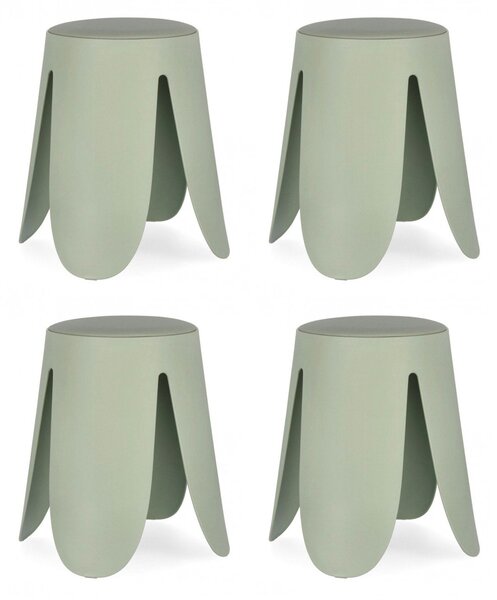 Set 4 Sgabelli Ø37x47 cm in Similpelle Imogen Tiffany