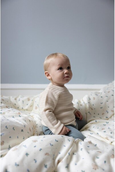 Set copripiumino e federa da bambini color crema in cotone organico per culla 100x140 cm Blueberries – Cam Cam Copenhagen