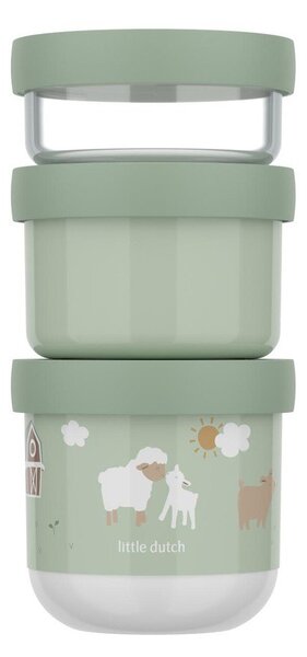 Portapranzo per bambini verde chiaro in plastica 3 pz Little Farm by Little Dutch – Mepal