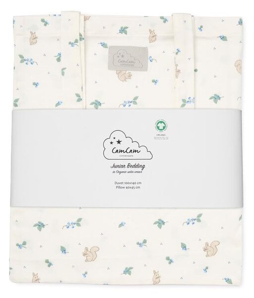 Set copripiumino e federa da bambini color crema in cotone organico per culla 100x140 cm Blueberries – Cam Cam Copenhagen
