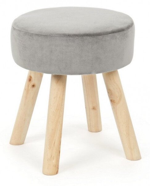 Set 2 Sgabelli 34x34x38 cm in Velluto Adeline Grigio