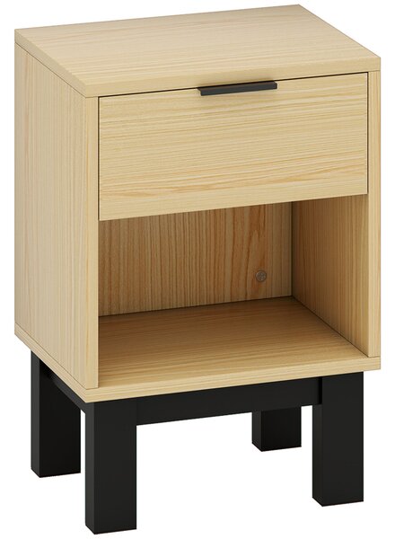 HOMCOM armadietto da notte con cassetto e vano aperto, comodino per camera da letto e soggiorno, 35x26x50 cm, rovere | Aosom Italy