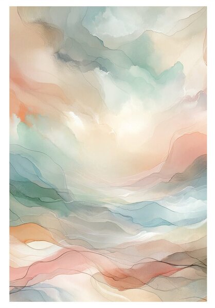 Quadro su tela – Onde pastello delicate