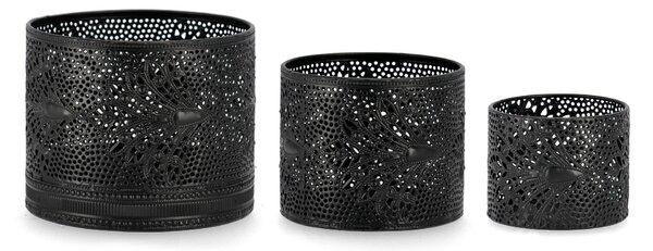 Set 3 Lanterne in Metallo Larjam Nero