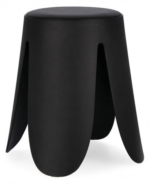 Set 4 Sgabelli Ø37x47 cm in Similpelle Imogen Nero