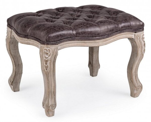 Set 2 Pouf Poggiapiedi 53x42x38 cm in Tessuto Diva Dark Dark