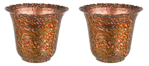 Set 2 Vasi Decorativi da Salotto Ø20,5x12 cm in Metallo Judd Bomb S Rame