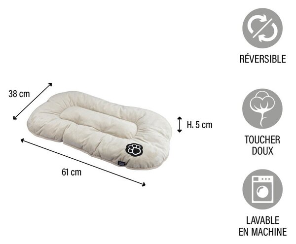 Cuccia beige in camoscio per cane 61x38 cm Flakes – Love Story