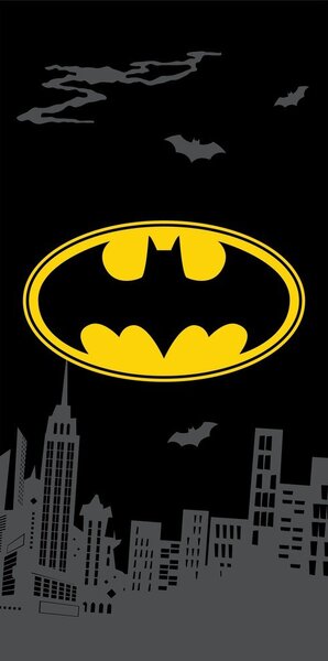 Asciugamano per bambini nero in cotone 70x140 cm Batman "The Emblem" – Jerry Fabrics