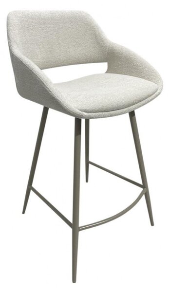 Set 2 Sgabelli da Cucina 50x50x97 cm in Poliestere Florence Moon Bianca