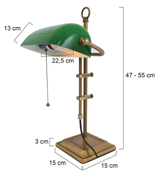 Steinhauer Lampada da scrivania Ancilla, Bronzo / Ottone antico, Studio / Ufficio, Metallo, Lampada da tavolo