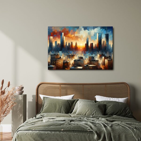 Quadro su tela – Città al bagliore del sole