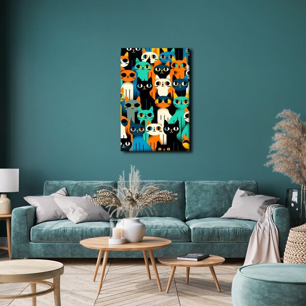 Quadro su tela – Mosaico di gatti vivaci