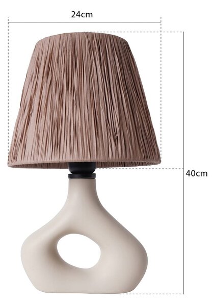 Lampada da tavolo beige con paralume in carta lavorata (altezza totale 40 cm) Serin – Opviq lights