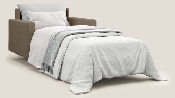 Megan poltrona letto in microfibra smacchiabile T11 marrone