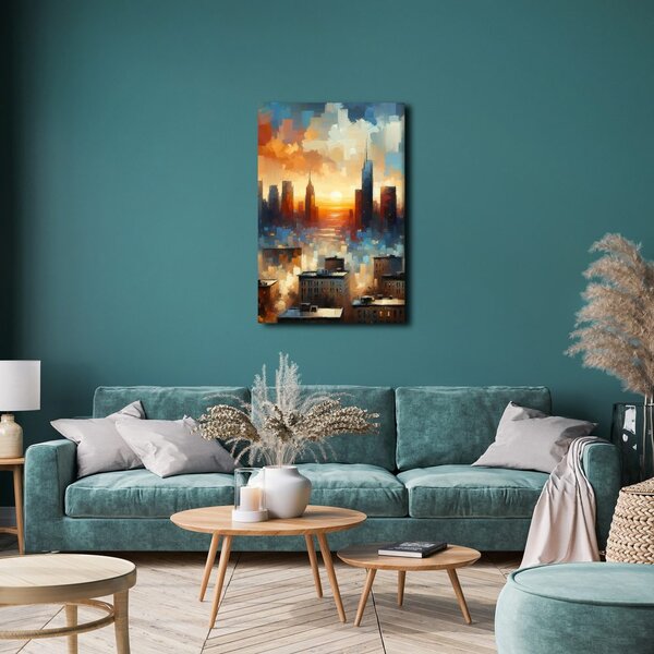 Quadro su tela – Tramonto sulla città