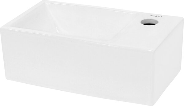 LuxeBath Lavabo Lavabo da appoggio Square, 35x20,5x12,5 cm, bianco, Vetroceramica