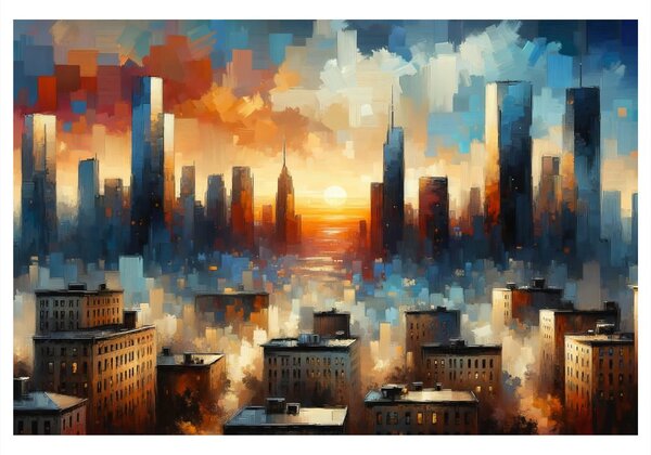 Quadro su tela – Città al bagliore del sole
