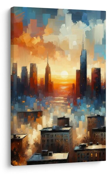 Quadro su tela – Tramonto sulla città