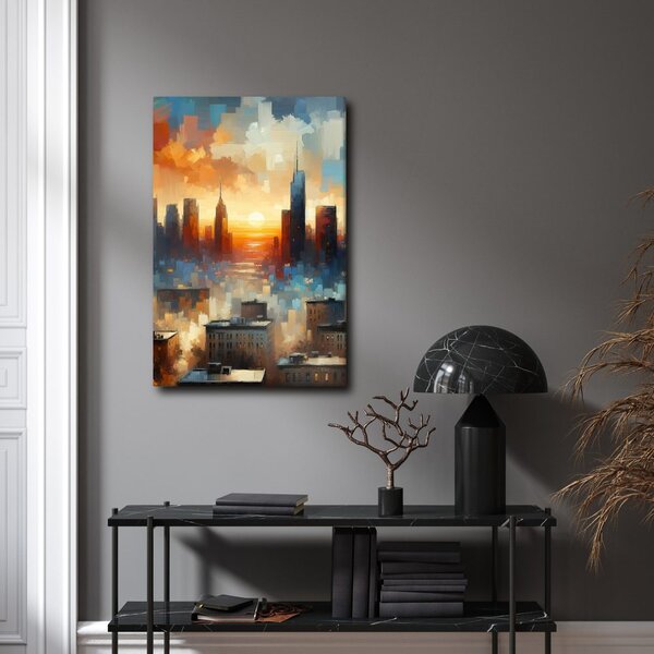 Quadro su tela – Tramonto sulla città